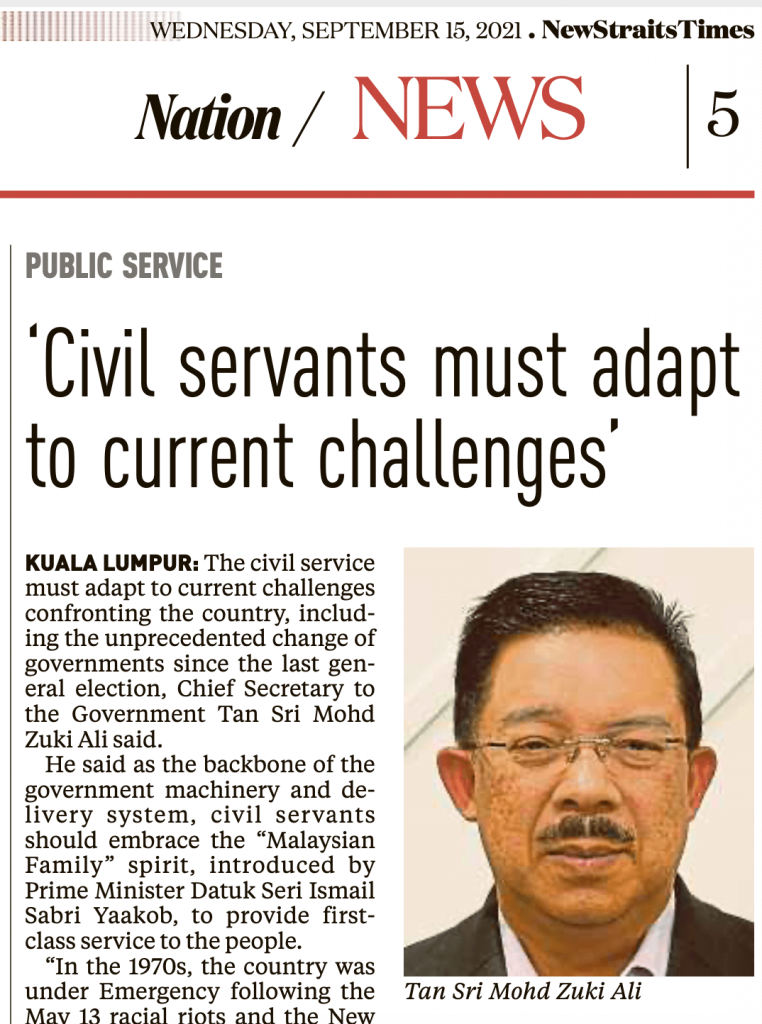 Civil Servants Must Adapt to To Current Challenges